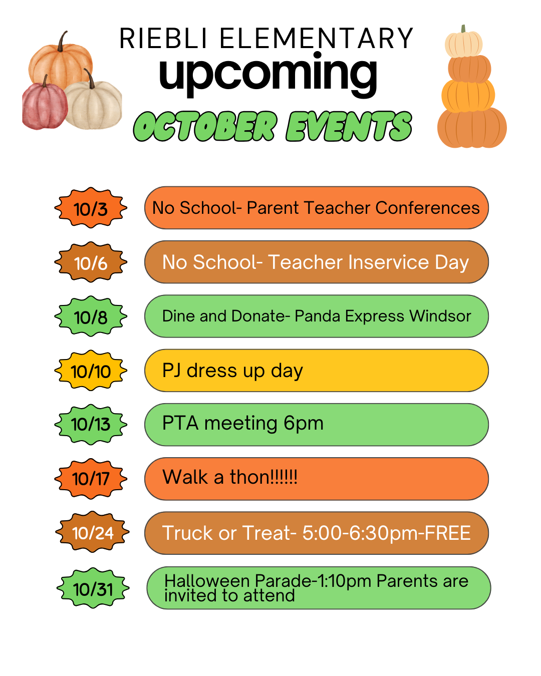 October 2025 upcoming events