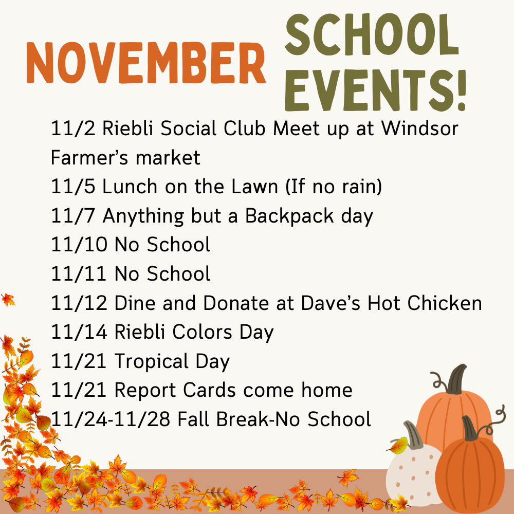 Fall School Events Classroom Announcement in Colorful Illustrative Style